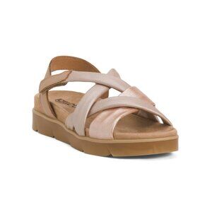 IGI&CO Beige Made In Italy Leather Multiband Footbed Sandals